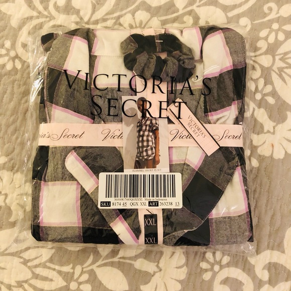 NWT NEW Victoria Secret Buffalo Check Plaid Short Pajama Set XXL / 2XL HTF - Picture 4 of 5